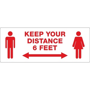 Avery Preprinted Wall Decals, “Keep Your Distance” Safety Sign, 3-1/4″ x 8-3/8″, Tear and Water Resistant, 15 Removable Wall Signs (83079)