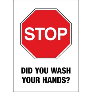 Avery Preprinted Wall Decals, “Prevent Germs from Spreading” Safety Signs, 7″ x 10″, Tear and Water Resistant, 5 Removable Wall Signs (83174)(Stop Wash Your Hands)
