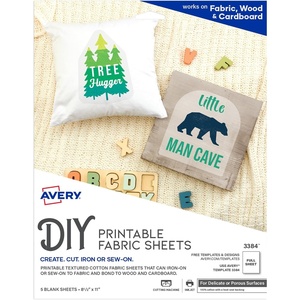 Avery Printable Fabric Sheets, 8.5″ x 11″, Inkjet Printer, 5 Iron On Transfer Sheets (3384)(Pack of 5)