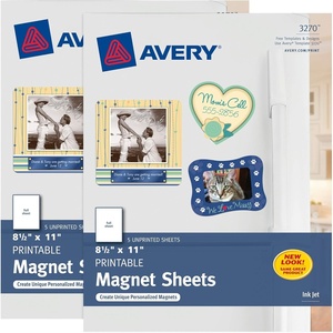 Avery Printable Magnet Sheets, 8.5″ x 11″, Inkjet Printer, 2 Packs, 10 White Magnetic Sheets Total (5814)(10 sheets)