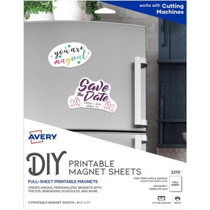 Avery Printable Magnet Sheets, 8.5″ x 11″, Inkjet Printer, 2 Packs, 10 White Magnetic Sheets Total (5814)(5 sheets)