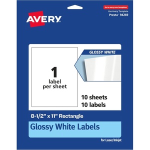 Avery Printable Sticker Paper, 8.5″ x 11″, Matte White, Repositionable Adhesive, Laser/Inkjet Compatible, 5 Full-Size Label Sheets, Great for Product Branding, Cute Stickers, Crafts, and More (53202)(White)