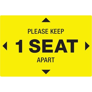 Avery Social Distancing Signs, Keep 1 Seat Apart, Yellow, Surface Safe, 4″ x 6″, 10 Removable Decals (83073)