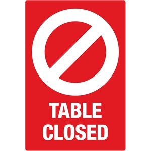 Avery Social Distancing Signs, Table Closed, Red, Surface Safe ID, 4″ x 6″, 10 Removable Decals (83077)