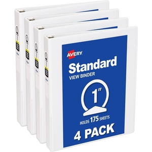 Avery Standard View Mini 3 Ring Binder, 1″ Round Rings, 175-Sheet Capacity, 1.4 Inch Wide Spine, 1 White Binder, Ideal for Lightweight Organization and Occasional Referencing (17702)(1 inch)