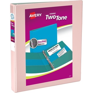 Avery Two-Tone Durable View 3 Ring Binder, 1 Inch Slant Rings, Violet/Soft Blue Binder (17131)(Blush/Sage)