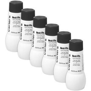 Carter’s Neat-Flo Black Ink Refill for Re-Inkable Stamp Pads, 2 oz Bottle, 6-Pack (22348)