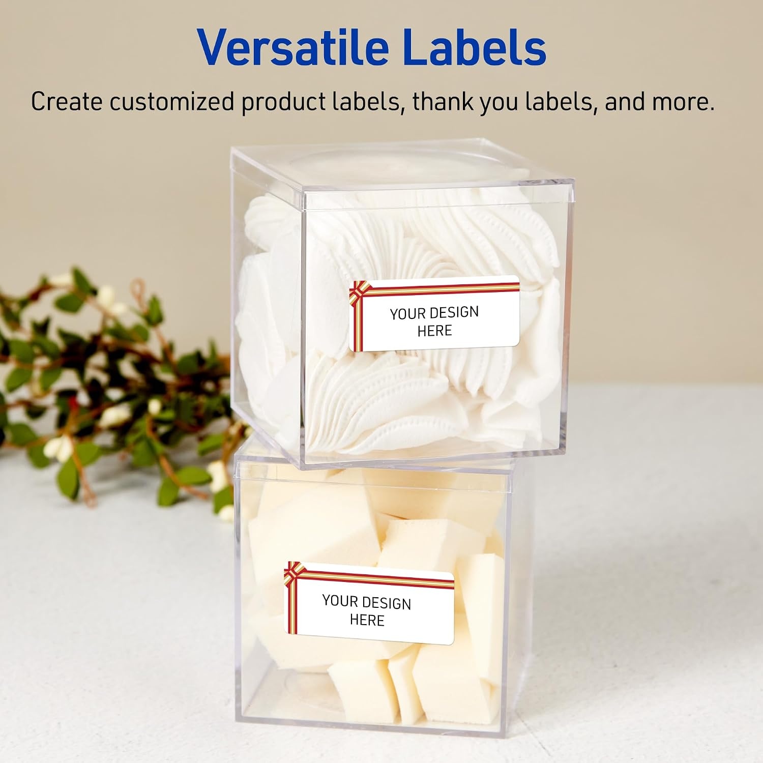 image:imageAvery Printable Christmas Address Labels with Sure Feed Technology Rectangle 1 x 258 PrePrinted Green amp Metallic Gold Border Design Matte White Laser amp Inkjet Compatible 160 TotalRed Metallic Gold Gift Bow