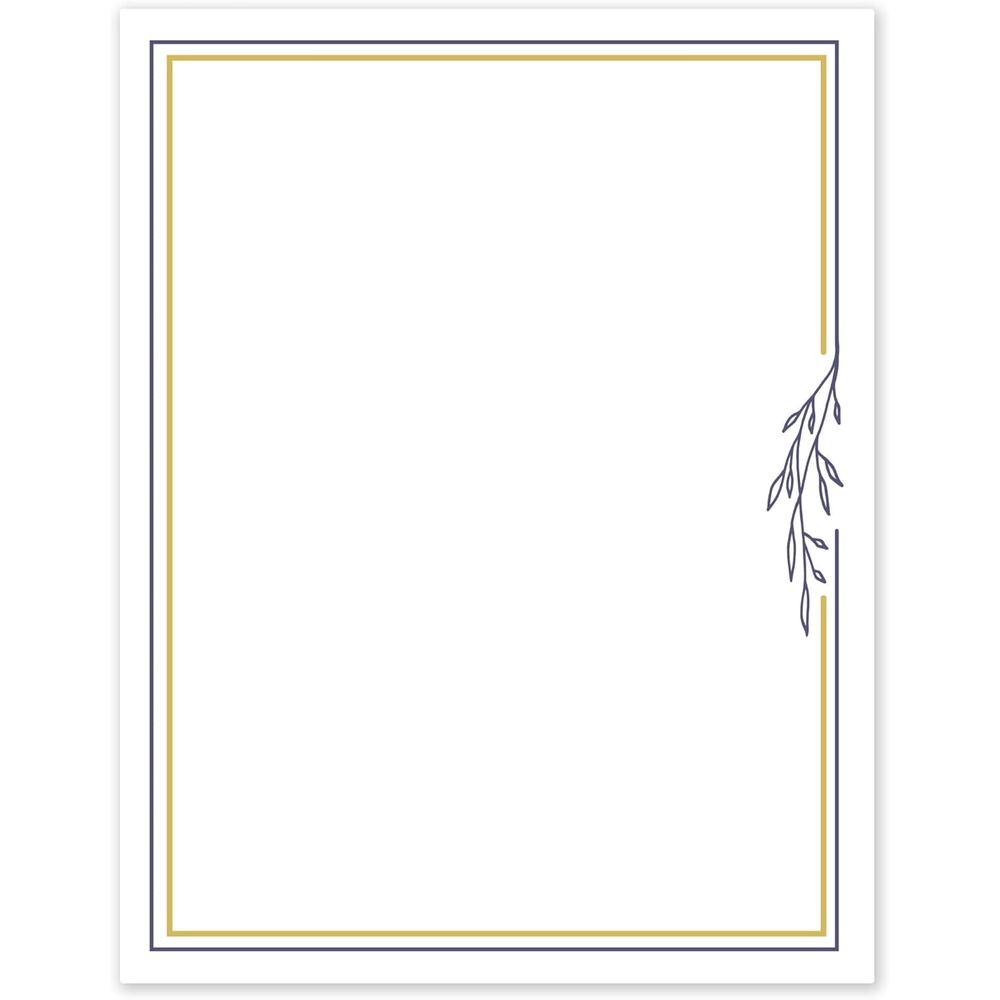 image:imageAvery Printable FullSheet Cardstock Gold amp Navy Border Florals 85 x 11 Matte White FullSheet Cardstock LaserInkjet 10ct Great Craft PaperGold  Navy Border with Florals