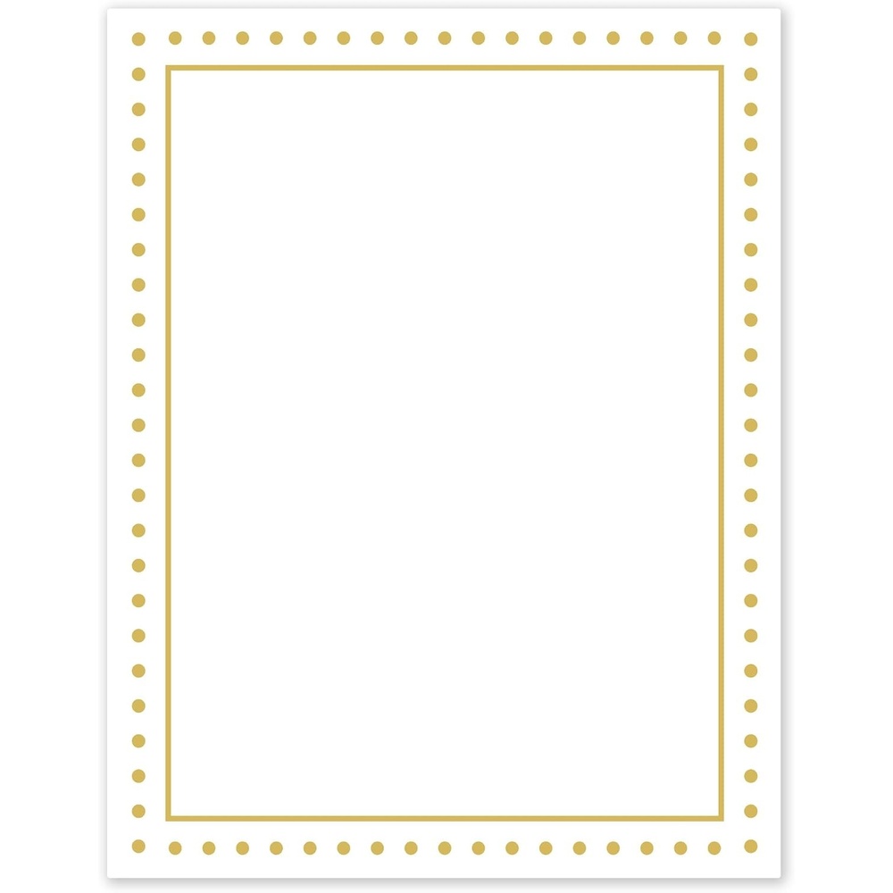 image:imageAvery Printable FullSheet Cardstock Gold amp Navy Border Florals 85 x 11 Matte White FullSheet Cardstock LaserInkjet 10ct Great Craft PaperGold Border with Gold Dots