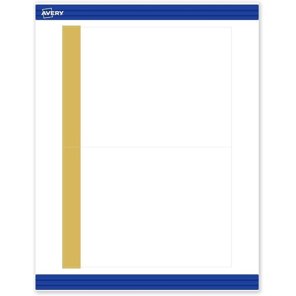 image:imageAvery Printable Rectangle Invitation Cards Gold MultiLined Border 5 x 7 Matte White LaserInkjet 20ct Great for Invitation CardsDipped Gold Edge