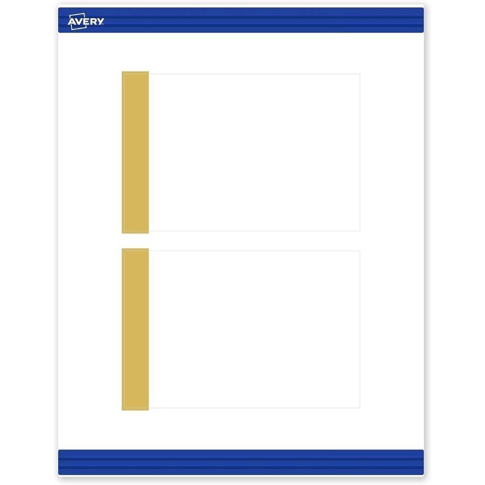 image:imageAvery Printable Rectangle Postcards Gold MultiLined Border 4 x 6 Matte White LaserInkjet 20ct Great for PostcardsDipped Gold Edge