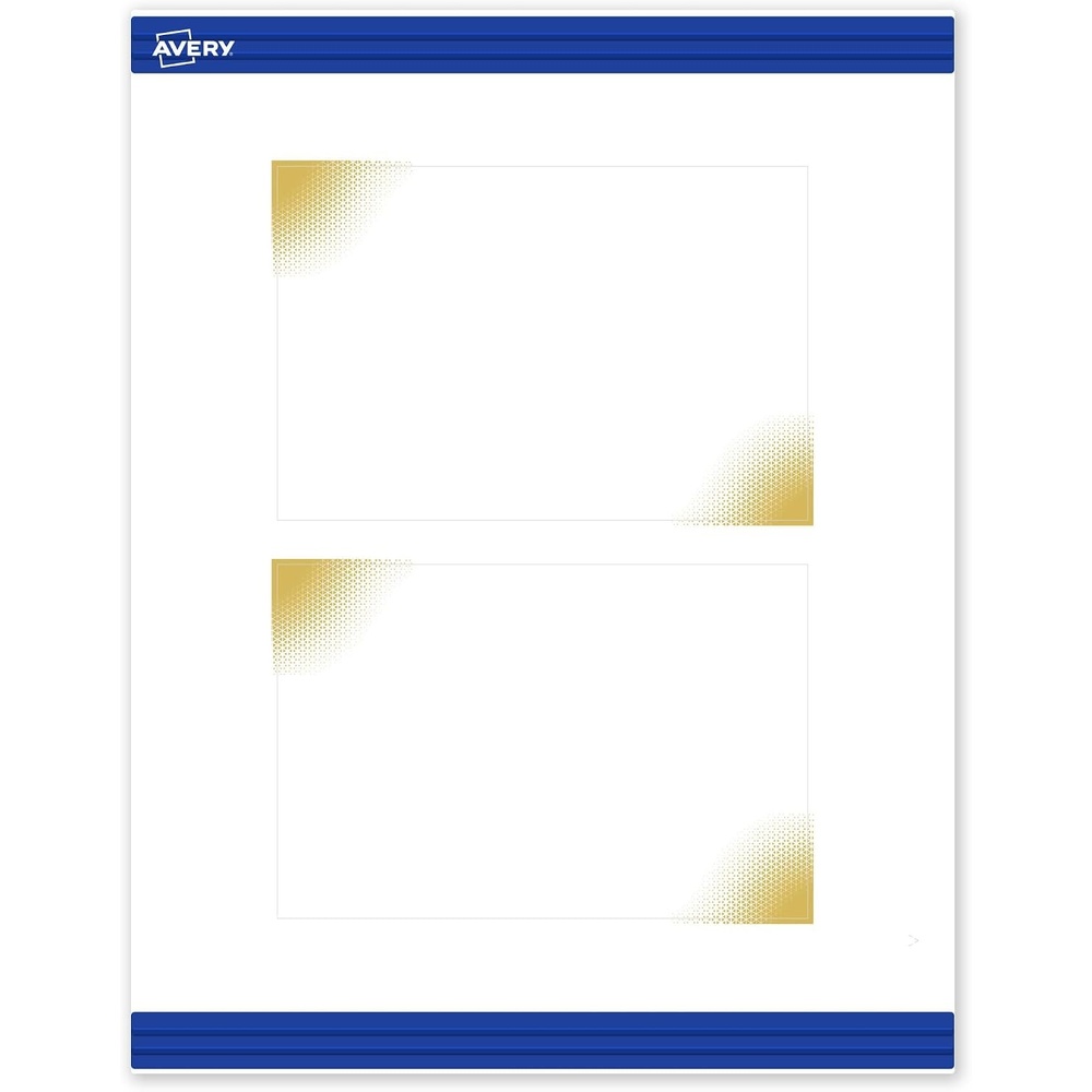 image:imageAvery Printable Rectangle Postcards Gold MultiLined Border 4 x 6 Matte White LaserInkjet 20ct Great for PostcardsGold Blush
