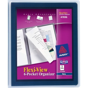 Avery Flexi-View 6 Pocket Organizer, Holds up to 150 Sheets, 1 Blue Organizer (47696)(1 Pack)