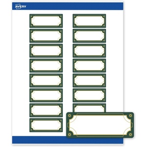 Avery Printable Christmas Address Labels with Sure Feed Technology, Rectangle, 1″ x 2-5/8″, Pre-Printed Green & Metallic Gold Border Design, Matte White, Laser & Inkjet Compatible, 160 Total(Green & Metallic Gold Border)