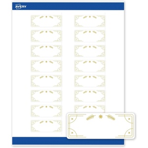 Avery Printable Christmas Address Labels with Sure Feed Technology, Rectangle, 1″ x 2-5/8″, Pre-Printed Green & Metallic Gold Border Design, Matte White, Laser & Inkjet Compatible, 160 Total(Metallic Gold Christmas Trees)
