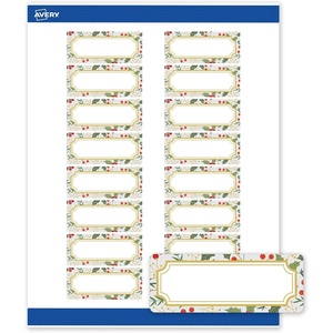 Avery Printable Christmas Address Labels with Sure Feed Technology, Rectangle, 1″ x 2-5/8″, Pre-Printed Green & Metallic Gold Border Design, Matte White, Laser & Inkjet Compatible, 160 Total(Blue Border W/ Metallic Gold Frame)