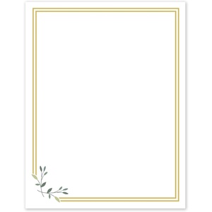 Avery Printable Full-Sheet Cardstock, Gold & Navy Border Florals, 8.5″ x 11″, Matte White Full-Sheet Cardstock, Laser/Inkjet, 10ct, Great Craft Paper(Double Gold Border with Florals)