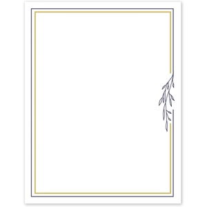 Avery Printable Full-Sheet Cardstock, Gold & Navy Border Florals, 8.5″ x 11″, Matte White Full-Sheet Cardstock, Laser/Inkjet, 10ct, Great Craft Paper(Gold & Navy Border with Florals)