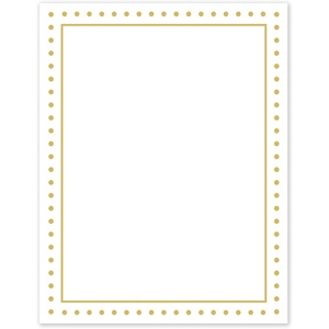 Avery Printable Full-Sheet Cardstock, Gold & Navy Border Florals, 8.5″ x 11″, Matte White Full-Sheet Cardstock, Laser/Inkjet, 10ct, Great Craft Paper(Gold Border with Gold Dots)