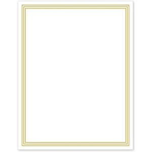 Avery Printable Full-Sheet Cardstock, Gold & Navy Border Florals, 8.5″ x 11″, Matte White Full-Sheet Cardstock, Laser/Inkjet, 10ct, Great Craft Paper(Multi-Lined Gold Border)