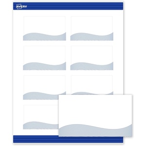 Avery Printable Rectangle Cards, Sure Feed Technology, 2″ x 3.5″, Matte White with Double Black Border Design, Laser & Inkjet Compatible, 80 Total, Great for Branding, Weddings, and More(Blue Waves)