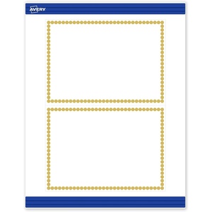 Avery Printable Rectangle Invitation Cards, Gold Multi-Lined Border, 5″ x 7″, Matte White, Laser/Inkjet, 20ct, Great for Invitation Cards(Gold Beads)