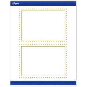 Avery Printable Rectangle Invitation Cards, Gold Multi-Lined Border, 5″ x 7″, Matte White, Laser/Inkjet, 20ct, Great for Invitation Cards(Gold Border with Gold Dots)