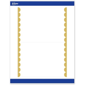 Avery Printable Rectangle Invitation Cards, Gold Multi-Lined Border, 5″ x 7″, Matte White, Laser/Inkjet, 20ct, Great for Invitation Cards(Gold Dots Edge)
