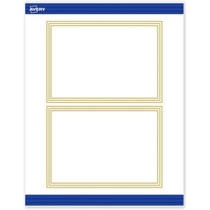 Avery Printable Rectangle Invitation Cards, Gold Multi-Lined Border, 5″ x 7″, Matte White, Laser/Inkjet, 20ct, Great for Invitation Cards(Multi-Lined Gold Border)