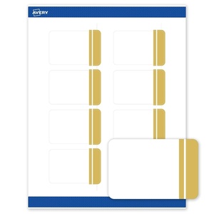 Avery Printable Rectangle Labels, Gold Double-Dipped Edge, 2″ x 3″, Matte White Rectangle Labels, Permanent, Laser/Inkjet, 80ct, Great for Product Merchandising(Double Dipped Gold Edge)