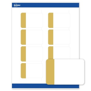 Avery Printable Rectangle Labels, Gold Double-Dipped Edge, 2″ x 3″, Matte White Rectangle Labels, Permanent, Laser/Inkjet, 80ct, Great for Product Merchandising(Dipped Gold Edge)