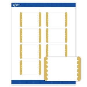 Avery Printable Rectangle Labels, Gold Double-Dipped Edge, 2″ x 3″, Matte White Rectangle Labels, Permanent, Laser/Inkjet, 80ct, Great for Product Merchandising(Gold Dots Edge)