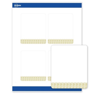 Avery Printable Rectangle Labels, Gold Double-Dipped Edge, 4″ x 3-1/3″, Matte White Rectangle Labels, Permanent, Laser/Inkjet, 40ct, Great for Product Merchandising(Gold Lace Trim)