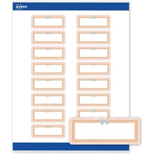 Avery Printable Rectangle Labels, Sure Feed Technology, Double Gold Border, Florals Design, 1″ x 2-5/8″, Matte White Permanent Labels, Laser/Inkjet, 160 Total, Great for Addressing(Pink & Gold Scallop Frame W/ Bow)