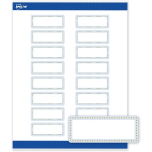Avery Printable Rectangle Labels, Sure Feed Technology, Double Gold Border, Florals Design, 1″ x 2-5/8″, Matte White Permanent Labels, Laser/Inkjet, 160 Total, Great for Addressing(Blue Border With Gold Dots)