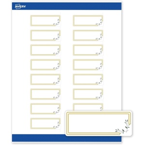 Avery Printable Rectangle Labels, Sure Feed Technology, Double Gold Border, Florals Design, 1″ x 2-5/8″, Matte White Permanent Labels, Laser/Inkjet, 160 Total, Great for Addressing(Double Gold Border With Florals)