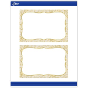 Avery Printable Rectangle Postcards, Gold Multi-Lined Border, 4″ x 6″, Matte White, Laser/Inkjet, 20ct, Great for Postcards(Flourished Metallic Gold Florals)