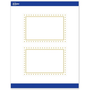 Avery Printable Rectangle Postcards, Gold Multi-Lined Border, 4″ x 6″, Matte White, Laser/Inkjet, 20ct, Great for Postcards(Gold Border with Gold Dots)