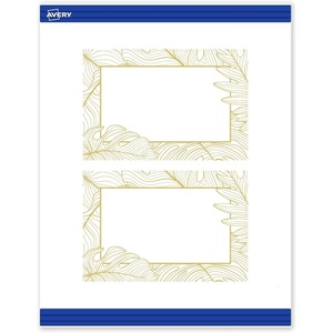 Avery Printable Rectangle Postcards, Gold Multi-Lined Border, 4″ x 6″, Matte White, Laser/Inkjet, 20ct, Great for Postcards(Gold Monstera Leaves)