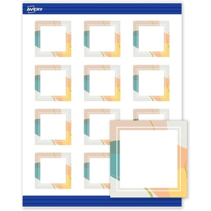 Avery Printable Square Cards, Gold Dots, Green Florals, 2″ x 2″, Matte White Square Cards, Laser/Inkjet, 120ct, Great for Business Promotion(Color Block with Metallic Gold Veins)