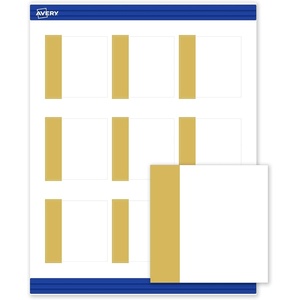 Avery Printable Square Cards, Gold Edge Dots, 2.5″ x 2.5″, Matte White Square Cards, Laser/Inkjet, 90ct, Great for Business Promotion(Dipped Gold Edge)