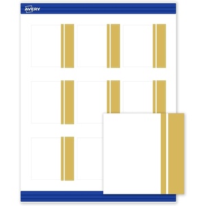 Avery Printable Square Cards, Gold Edge Dots, 2.5″ x 2.5″, Matte White Square Cards, Laser/Inkjet, 90ct, Great for Business Promotion(Double Dipped Gold Edge)