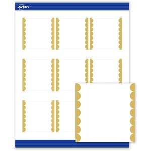 Avery Printable Square Cards, Gold Edge Dots, 2.5″ x 2.5″, Matte White Square Cards, Laser/Inkjet, 90ct, Great for Business Promotion(Gold Dots Edge)