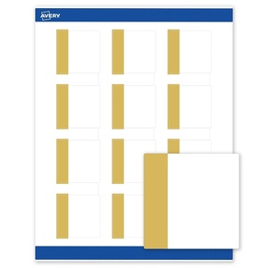 Avery Printable Square Labels, Gold Border, Gold Dots, 2″ x 2″, Matte White Square Labels, Permanent, Laser/Inkjet, 120ct, Great for Product Merchandising(Dipped Gold Edge)