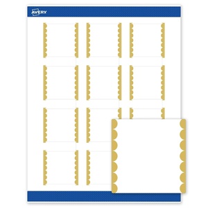 Avery Printable Square Labels, Gold Border, Gold Dots, 2″ x 2″, Matte White Square Labels, Permanent, Laser/Inkjet, 120ct, Great for Product Merchandising(Gold Dots Edge)