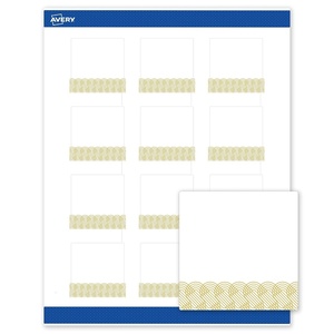 Avery Printable Square Labels, Gold Border, Gold Dots, 2″ x 2″, Matte White Square Labels, Permanent, Laser/Inkjet, 120ct, Great for Product Merchandising(Gold Lace Trim)