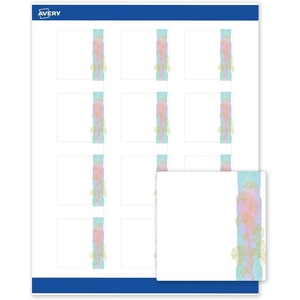 Avery Printable Square Labels, Gold & Navy Border, Florals, 2″ x 2″, Matte White Square Labels, Permanent, Laser/Inkjet, 120ct, Great for Product Merchandising(Watercolors With Gold Ginkgo Leaves)