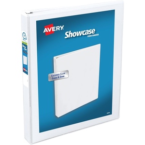 Avery Showcase Standard View 3 Ring Binder, 1″ Slant Rings, 250-Sheet Capacity, 1.4 Inch Wide Spine, 1 White Binder, Ideal for Lightweight Organization and Occasional Referencing (19601)(12)