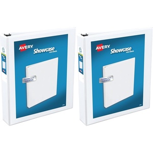 Avery Showcase Standard View 3 Ring Binder, 1.5″ Slant Rings, 375-Sheet Capacity, 2.1 Inch Wide Spine, 1 White Binder, Ideal for Lightweight Organization and Occasional Referencing (19651)(1.5″ (Pack of 2))